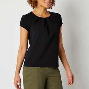 Liz Claiborne Texture Tee Womens Round Neck Short Sleeve Blouse XL